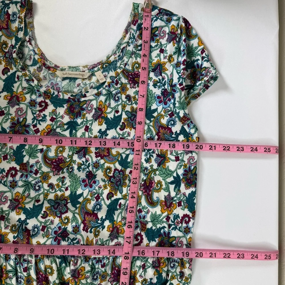 Soft Surroundings Kara Tiered Floral Bohemian Maxi Dress Size Large - Picture 15 of 16